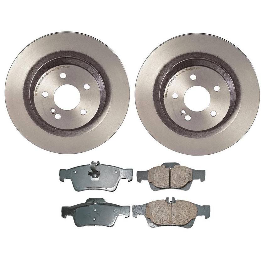 Mercedes Disc Brake Pad and Rotor Kit - Rear (320mm) (Ceramic) (EURO) 221423101207 - Akebono Euro Ultra-Premium 4119879KIT